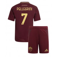 Camiseta AS Roma Lorenzo Pellegrini #7 Primera Equipación para niños 2024-25 manga corta (+ pantalones cortos)